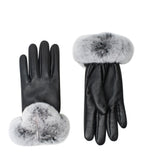 Leather Fluffy Gloves