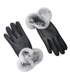 Leather Fluffy Gloves