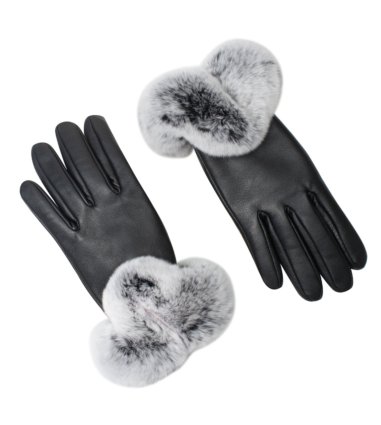 Leather Fluffy Gloves