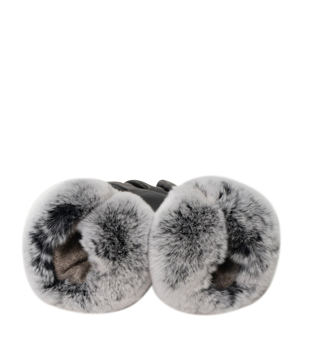 Leather Fluffy Gloves