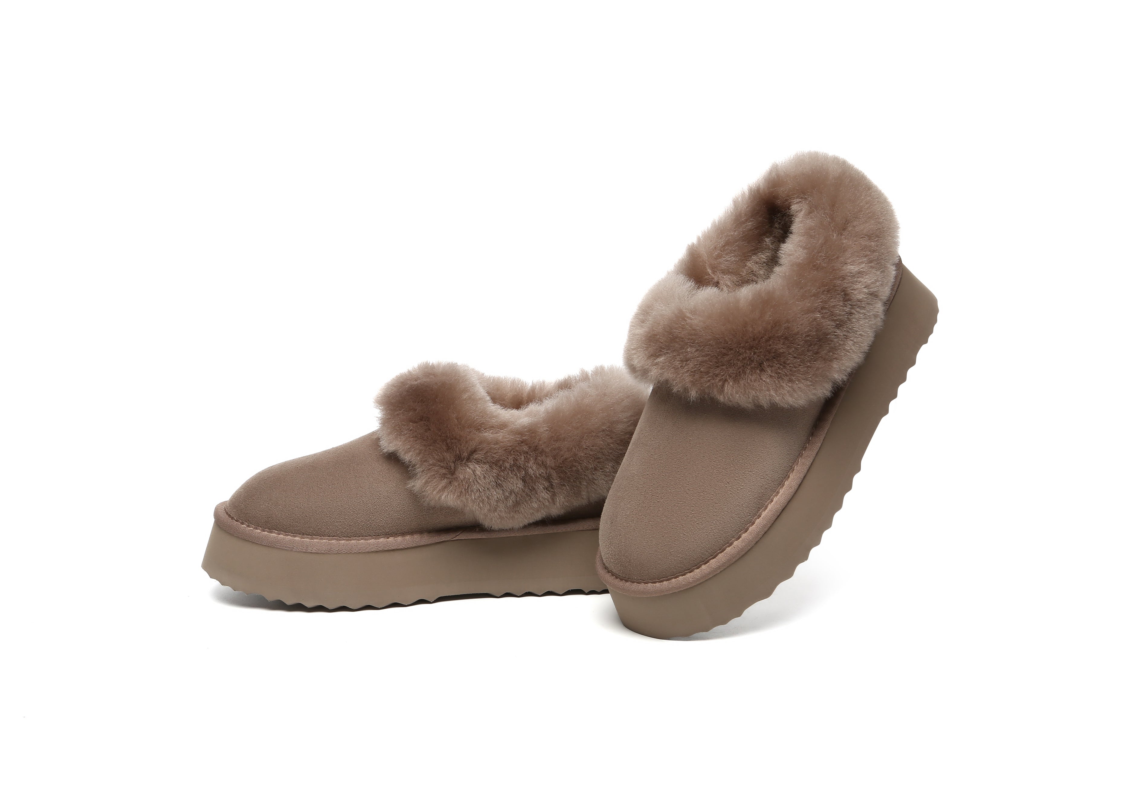 SALE. Fluffy Collar Platform Slippers