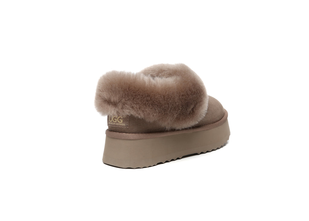 SALE. Fluffy Collar Platform Slippers