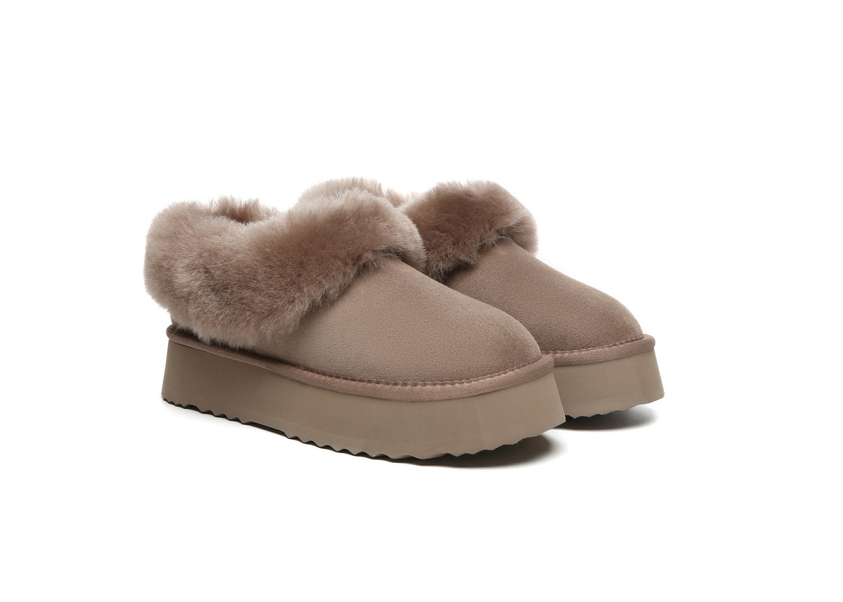 SALE. Fluffy Collar Platform Slippers
