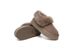 SALE. Fluffy Collar Platform Slippers