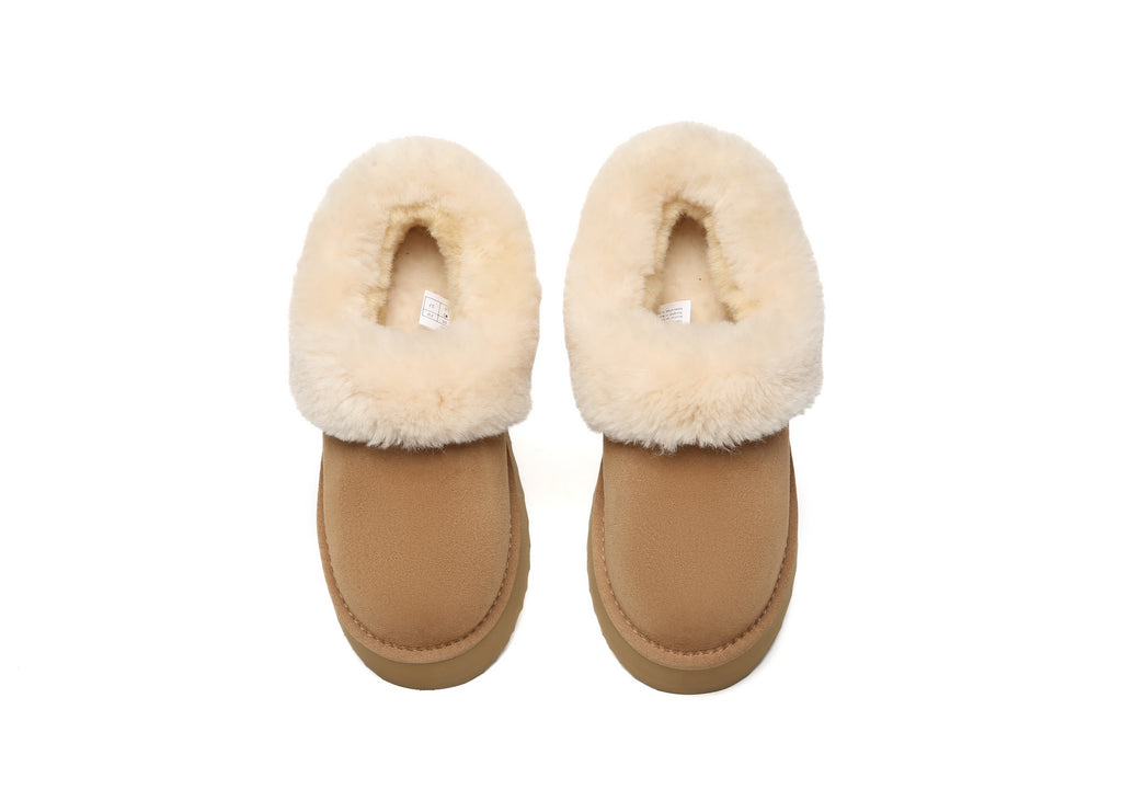 SALE. Fluffy Collar Platform Slippers