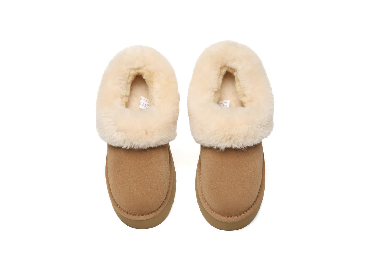 SALE. Fluffy Collar Platform Slippers