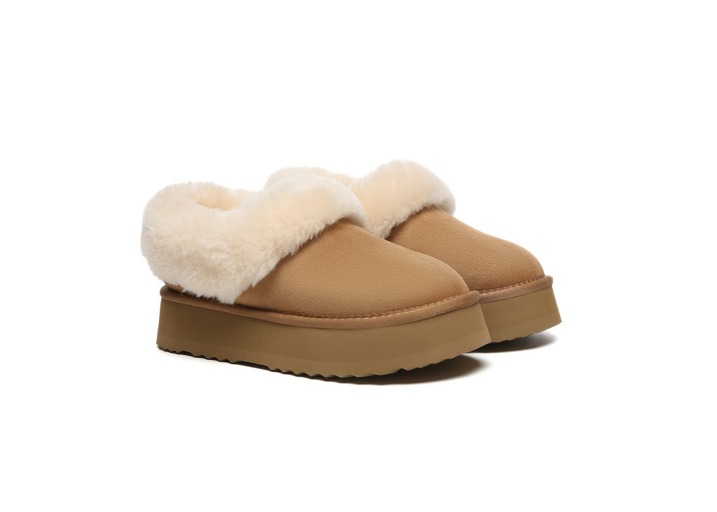 SALE. Fluffy Collar Platform Slippers