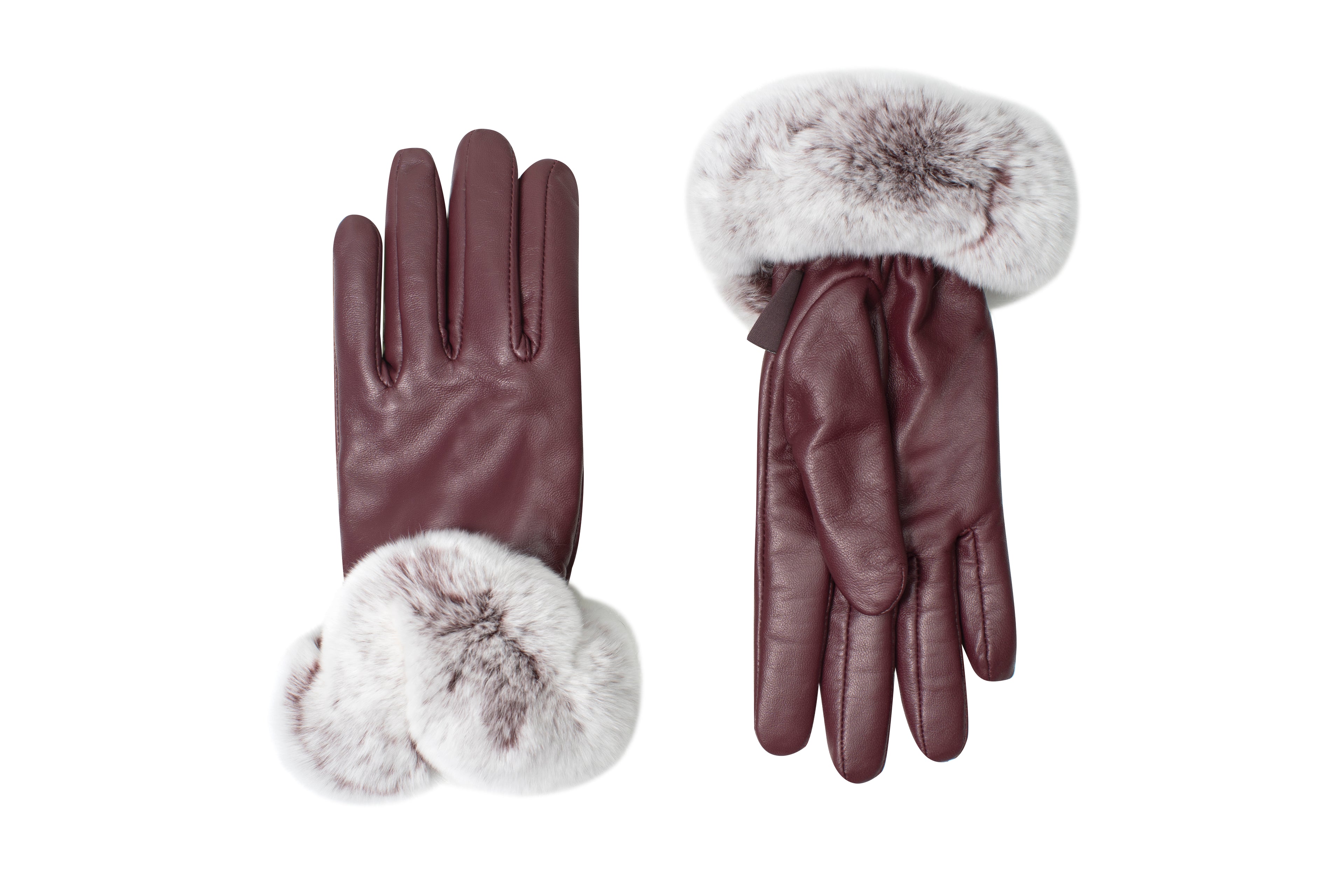 Leather Fluffy Gloves