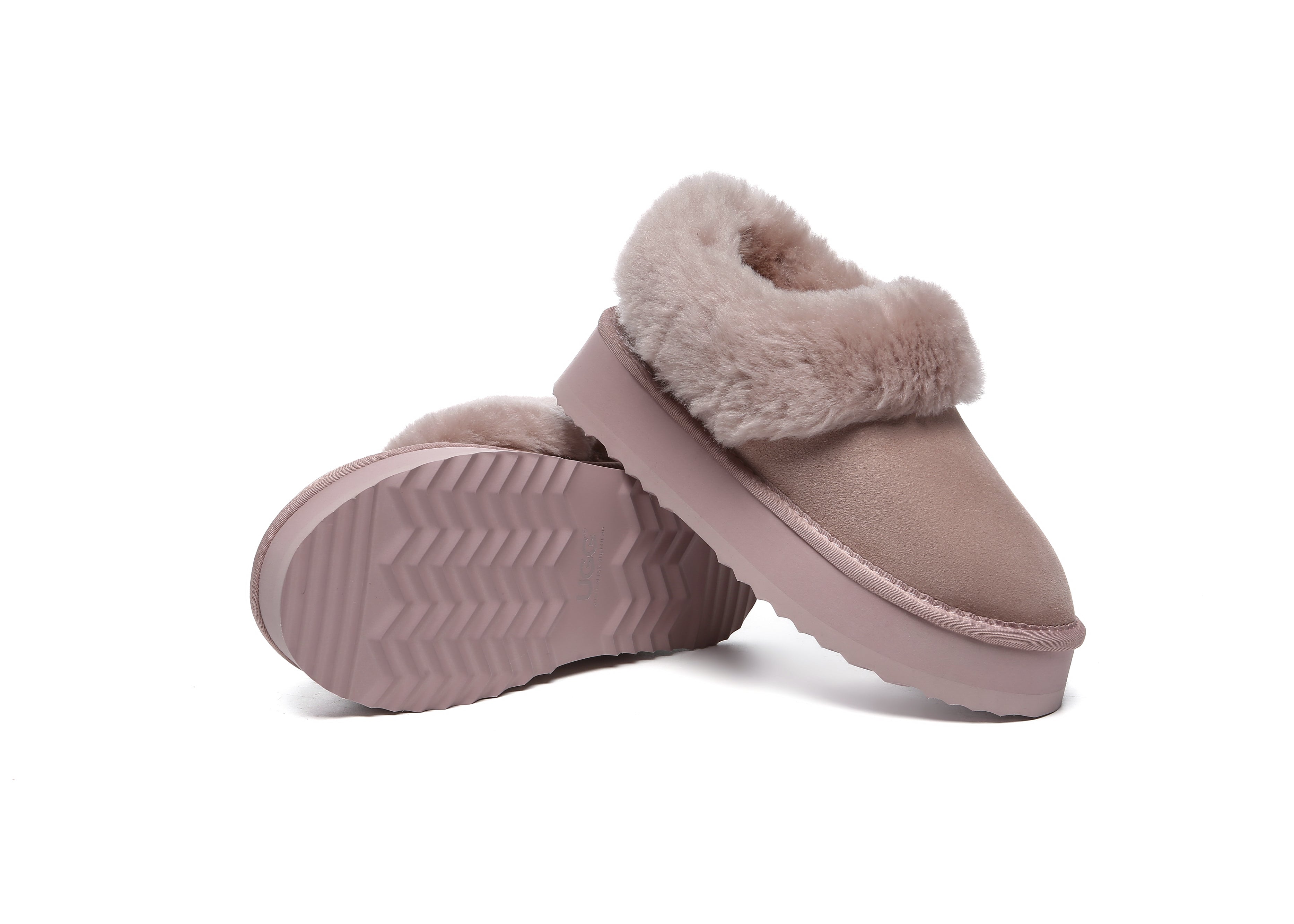 SALE. Fluffy Collar Platform Slippers