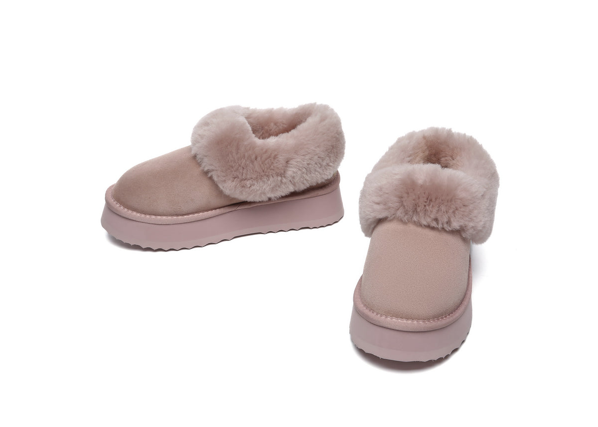 SALE. Fluffy Collar Platform Slippers