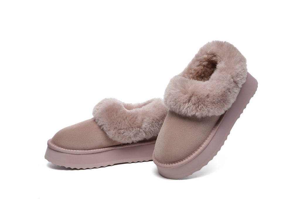 SALE. Fluffy Collar Platform Slippers
