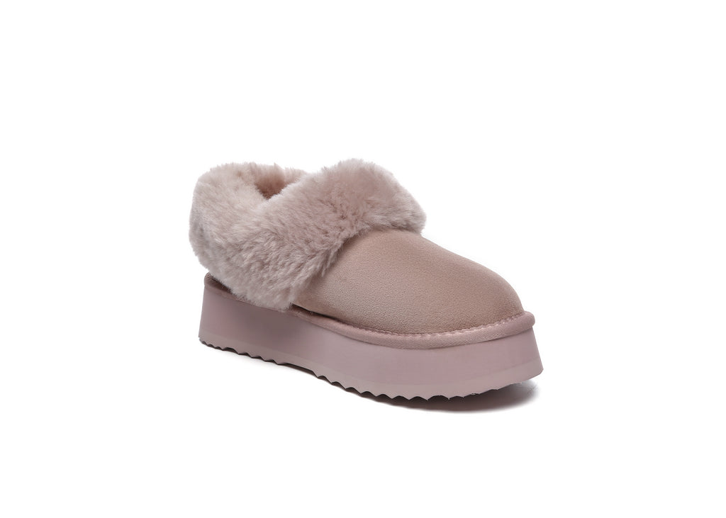 SALE. Fluffy Collar Platform Slippers