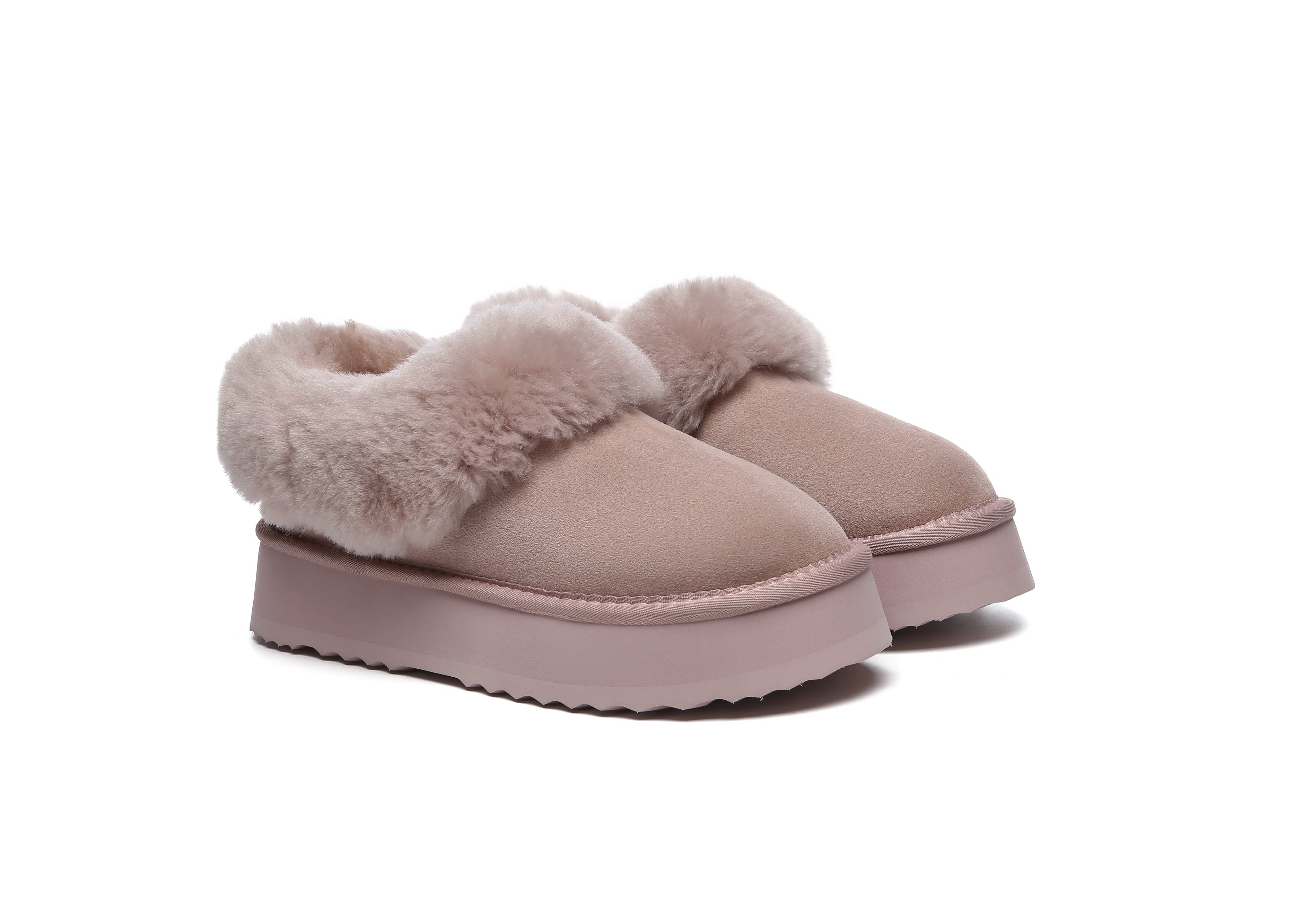 SALE. Fluffy Collar Platform Slippers