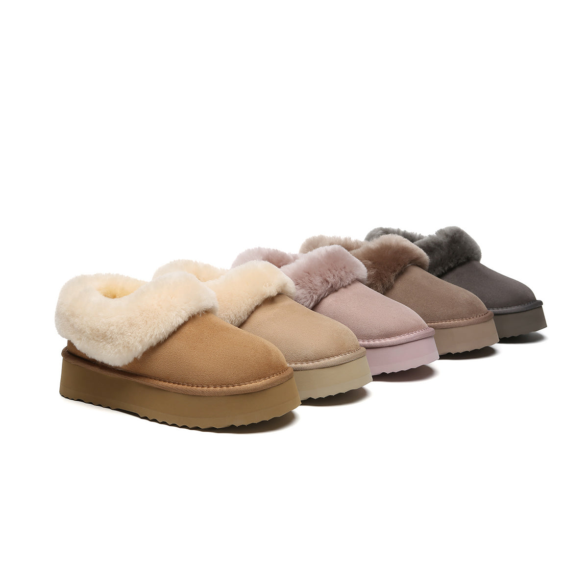 SALE. Fluffy Collar Platform Slippers
