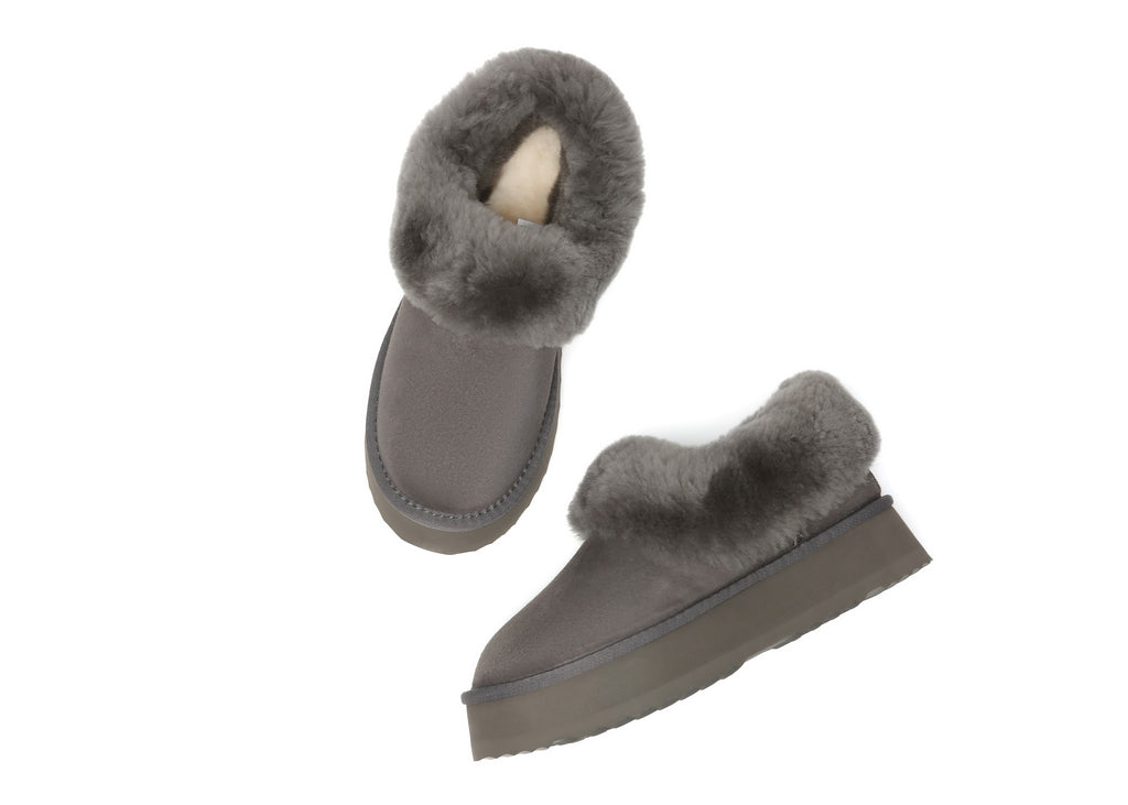 SALE. Fluffy Collar Platform Slippers