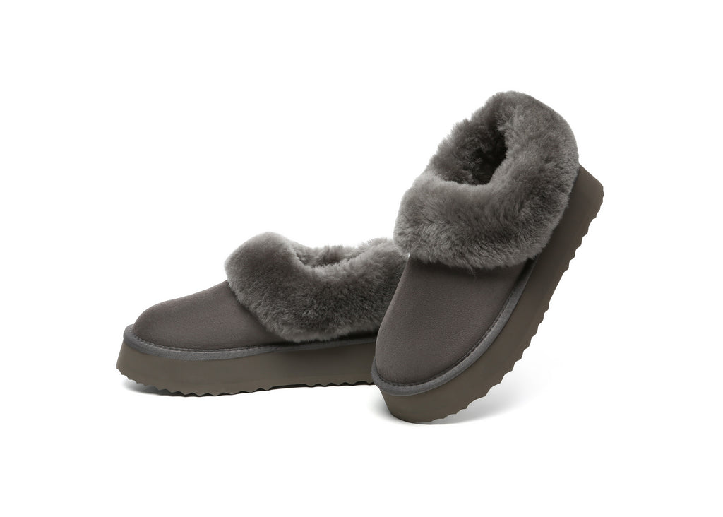 SALE. Fluffy Collar Platform Slippers
