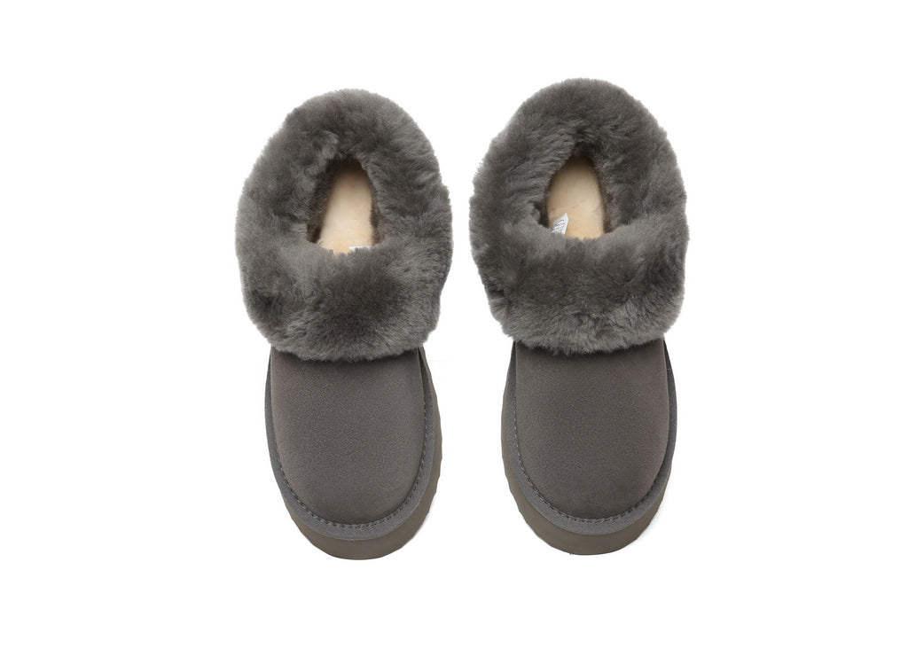 SALE. Fluffy Collar Platform Slippers