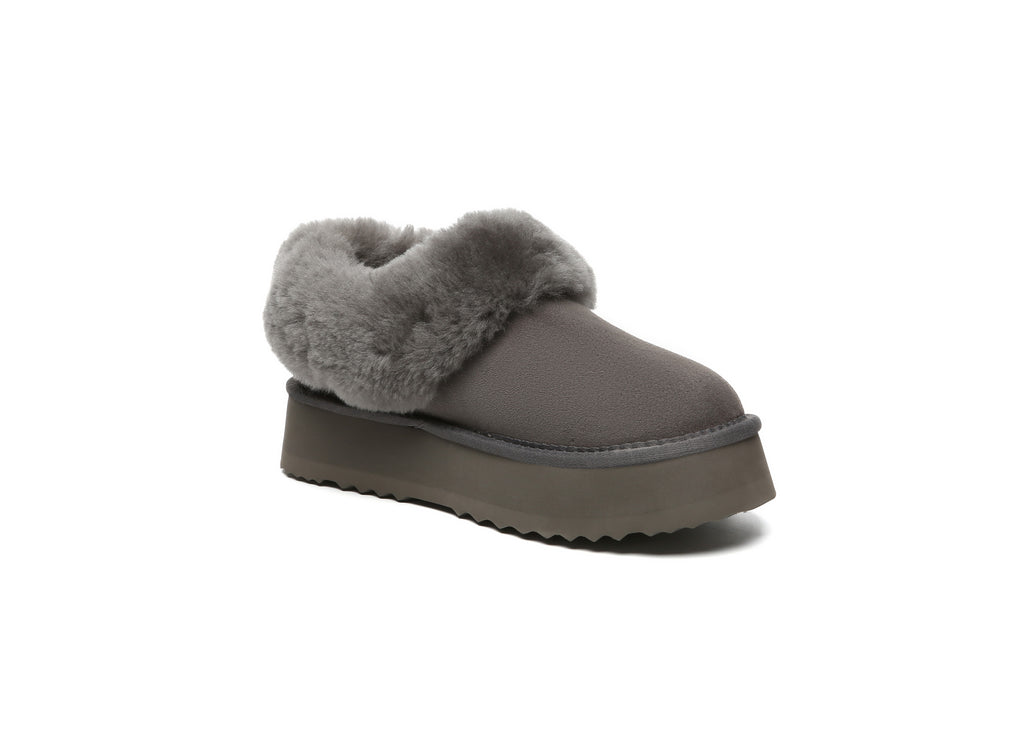 SALE. Fluffy Collar Platform Slippers