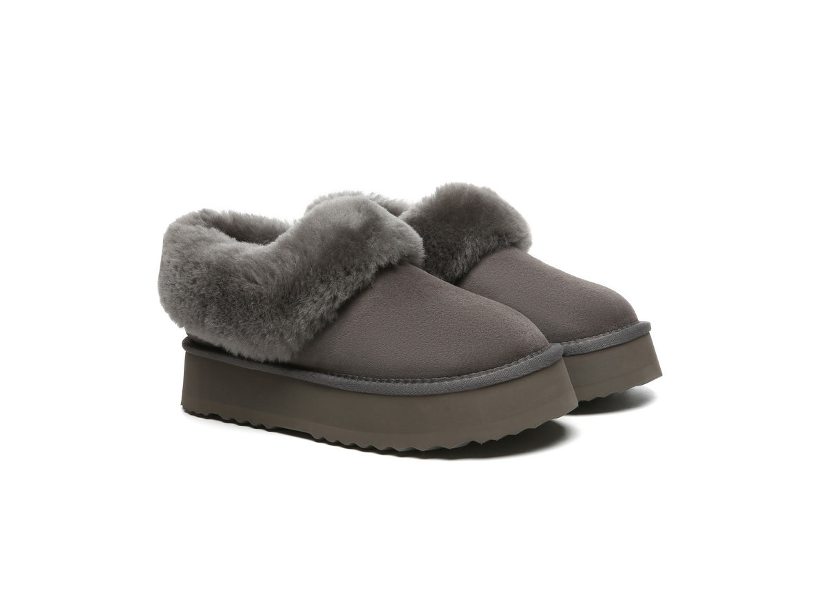 SALE. Fluffy Collar Platform Slippers