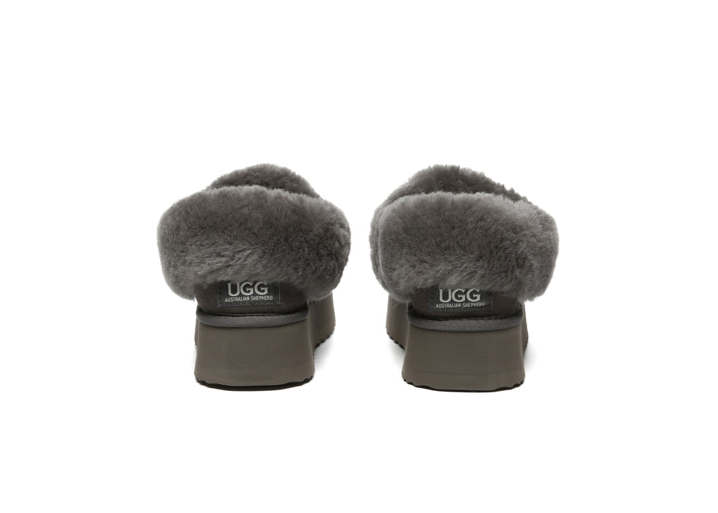 SALE. Fluffy Collar Platform Slippers