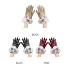 Leather Fluffy Gloves
