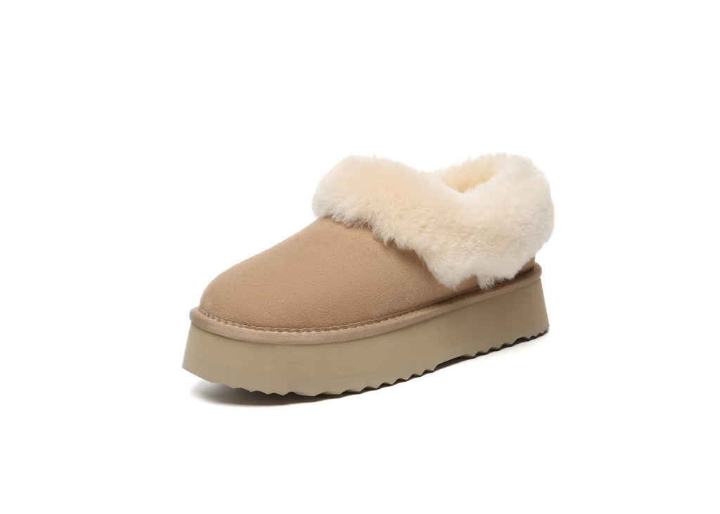 SALE. Fluffy Collar Platform Slippers