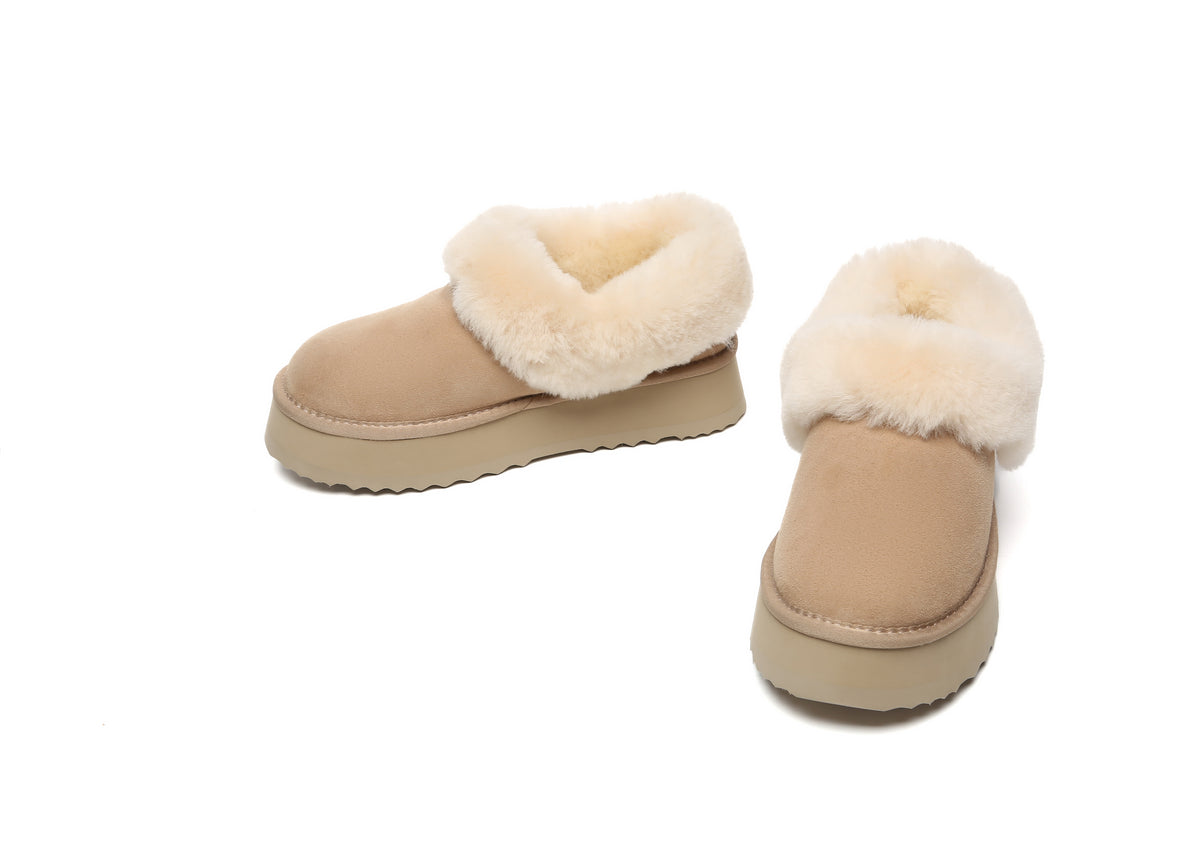 SALE. Fluffy Collar Platform Slippers